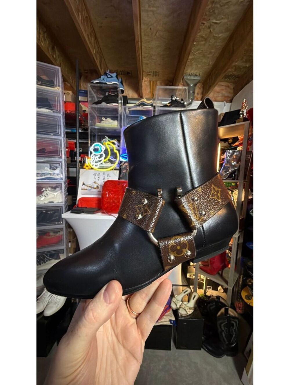 Louis Vuitton Rhapsody Black Mono Leather Boots - NL0179 Sz 36 6W